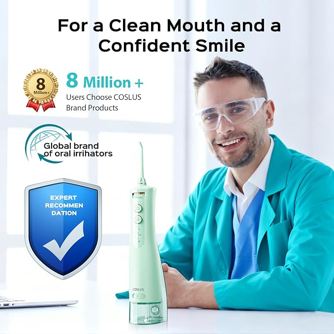 COSLUS Portable Water Flosser for Teeth: 10 Pressure Settings Professional