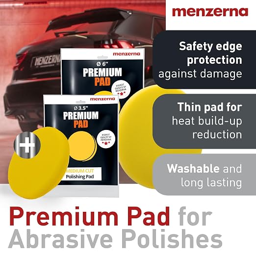 menzerna All-in-One polishing Kit I Car polishing Set with Menzerna One-Step Polish 3in1 (16oz) and 6 Inch Polishing Pad I Moderate Scratch Remover, high Gloss and Wax Kit for All Types of Vehicles