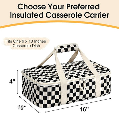 Corduroy Casserole Carrier, Insulated Lasagna Lugger
