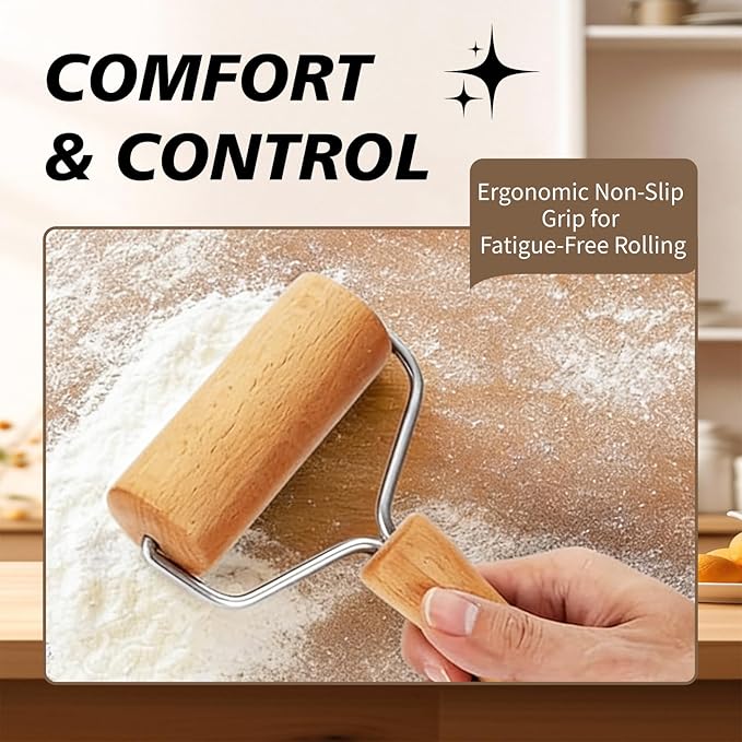 Pizza Rolling Pin Small Rolling Pin Wooden Dough Roller Non Stick Pizza Dough