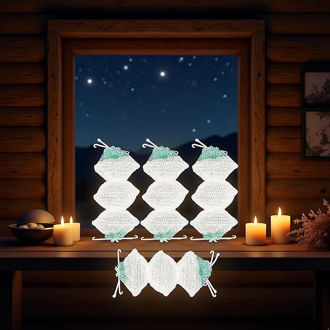 4 Pack Lantern Mantles Bulk Accordion Shape 95 On Attractive Design Double-Clip Three-Layer Gauze Cover Lights and Lanterns