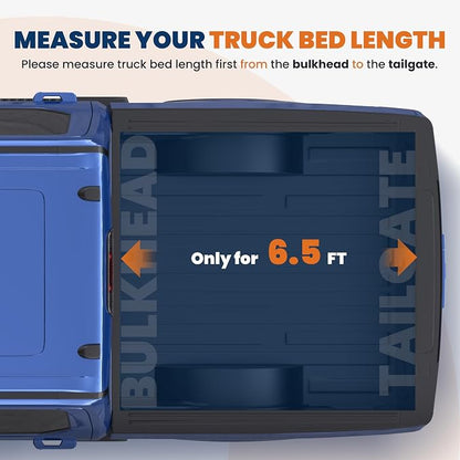 KUIPERAUTO Quad 4-Fold 6.5 FT Soft Folding Truck Bed Tonneau Cover Compatible with 2015-2026 Ford F150 F-150 Bed Fourth Fold Styleside Truck Bed Cover 78inch