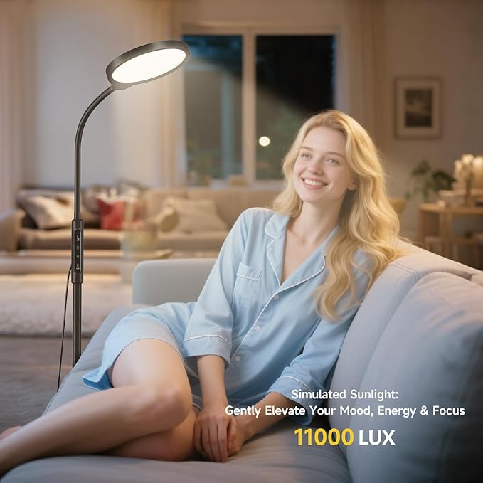 Morfone Light Therapy Lamp, 11000 Lux UV-Free Floor Sun Light Lamp