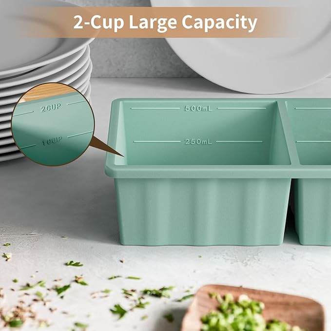 Silicone Freezer Tray for Soup Ice Cubes: 2-Cup Freezing Tray