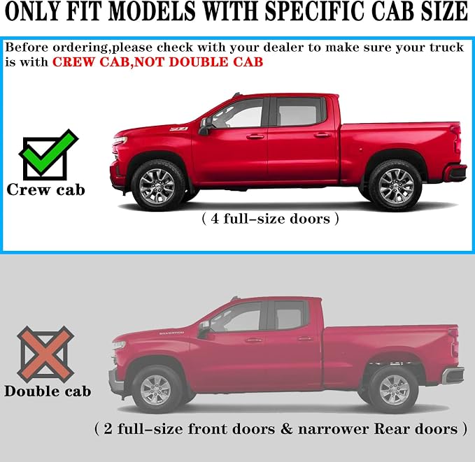 COMNOVA Side Steps Running Boards Compatible with 2007-2018 Chevy Silverado/Sierra 1500 2500 3500 Crew Cab & 2019 1500LD 2500HD 3500HD Crew Cab. 6.5 Inches Rock Sliders Truck Side Steps Step Bars.