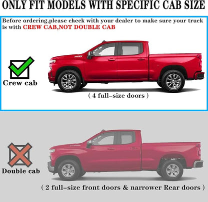 COMNOVA Side Steps Running Boards Compatible with 2007-2018 Chevy Silverado/Sierra 1500 2500 3500 Crew Cab & 2019 1500LD 2500HD 3500HD Crew Cab. 6.5 Inches Rock Sliders Truck Side Steps Step Bars.