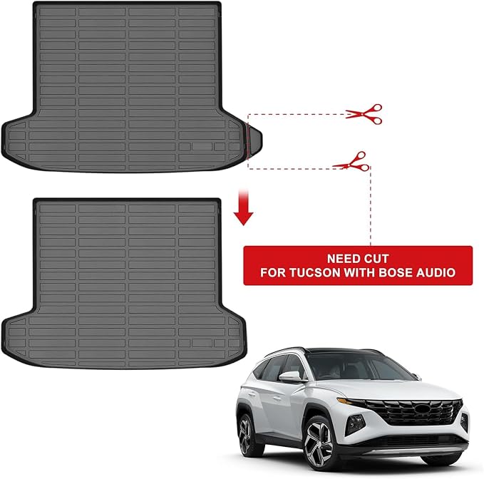 Auxko All Weather Floor Mat & Cargo Mat Fit for 2026 2025 2024 2023 2022 Hyundai Tucson (Include Hybrid Not PHEV) TPE Liner Tucson Accessory Set All Season Odorless Anti-Slip Floor Trunk Liner
