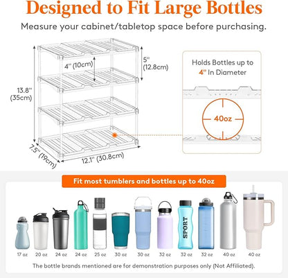 Lifewit Stackable Bottle Storage Organizer, Large Slot Water Bottle Tumbler Cup
