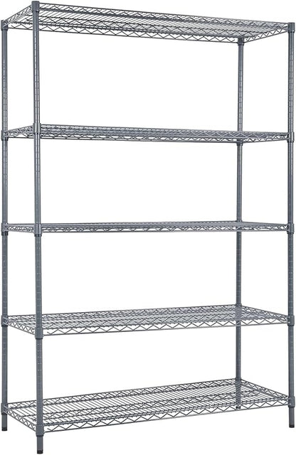 Land Guard 5 Tier Storage Racks and Shelving - 48" L x 20" W x 72" H Heavy Steel Material Pantry Shelves - Each Unit Loads 350 Pounds Wire Shelf, Suitable for Warehouses, Closets, Kitchens…