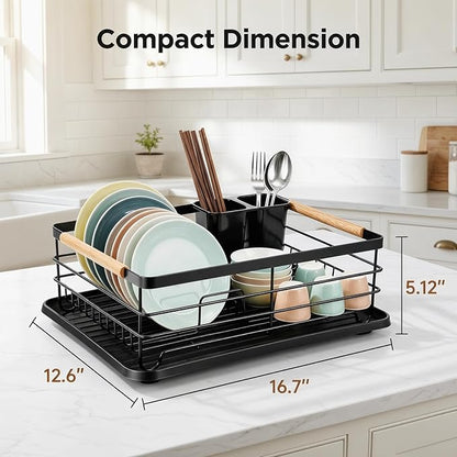 Dish Racks for Kitchen Counter, Thickened Metal Dish Drying Rack