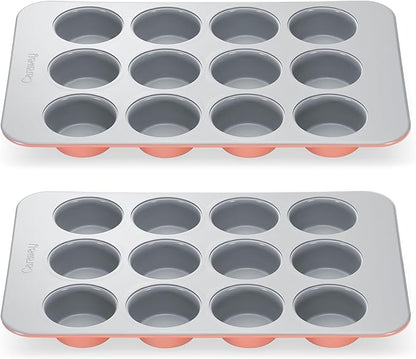 Caraway Non-Stick Ceramic 12-Cup Muffin Pan Duo