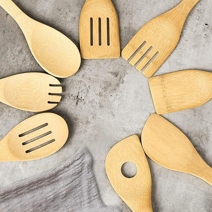 DEAYOU 16 PCS Bamboo Kitchen Utensils, Wood Spoons Spatula Set