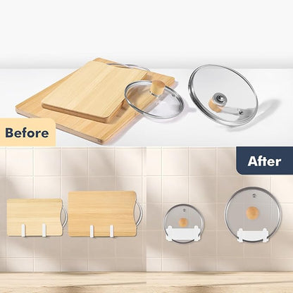 Pot Lid Rack, Wall Mounted 304 Stainless Steel Pan Lid Organizer Holder