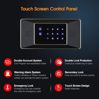 TIGERKING 2.05 Cu Ft Heavy Duty Security Home Safe – Digital Touchscreen Lock