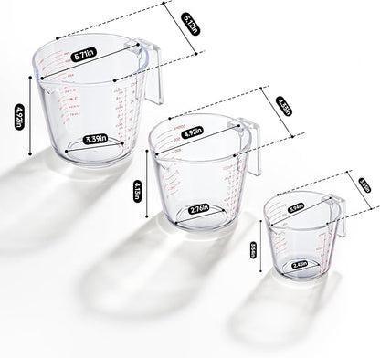 Measuring Cups, Plastic Measuring Cups Set of 3-1000ml, 300ml