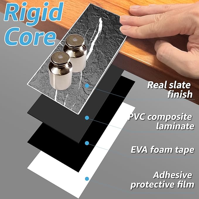 Art3d 102-Piece Faux Stone Peel and Stick Backsplash Tile, Waterproof Thick PVC