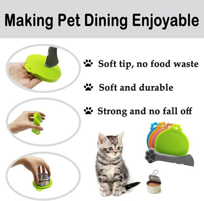 Food Can Spoon & Lids, One Multi-Functional Opener Spatula, Cute Paw Shape Spoon