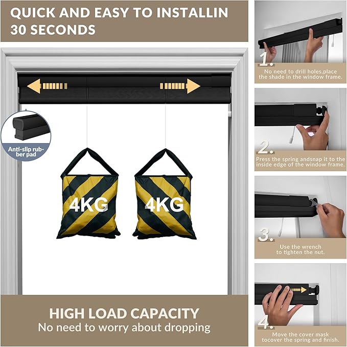 Boolegon No Drill Motorized Cellular Blinds