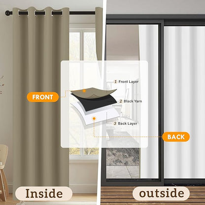 100% Blackout Curtains 63 Inch Length