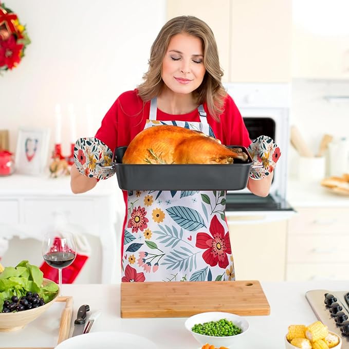 5 Pcs Kitchen Stuff Accessories, Kitchen Oven Mitts and Pot Holders Sets