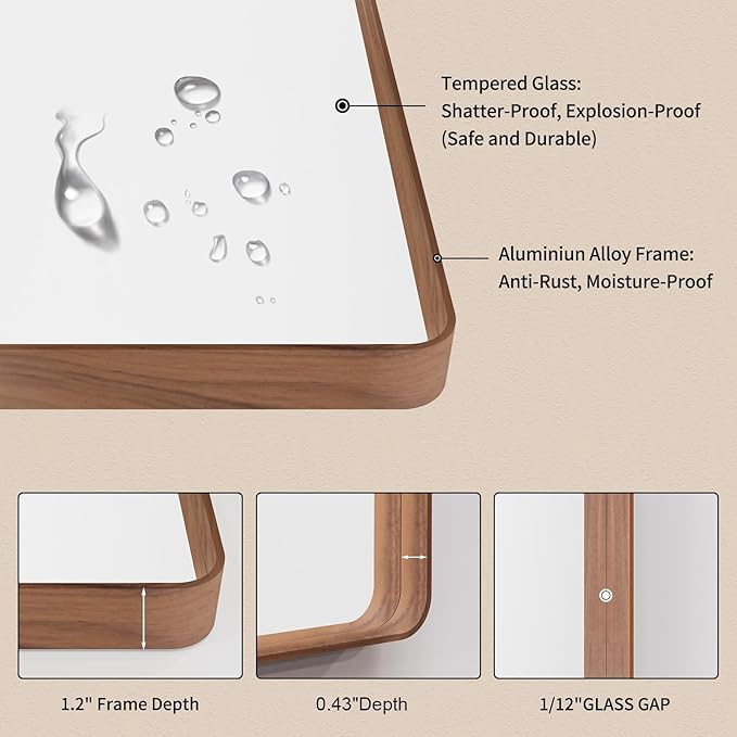 LOAAO 48X32 Inch Bathroom Mirror