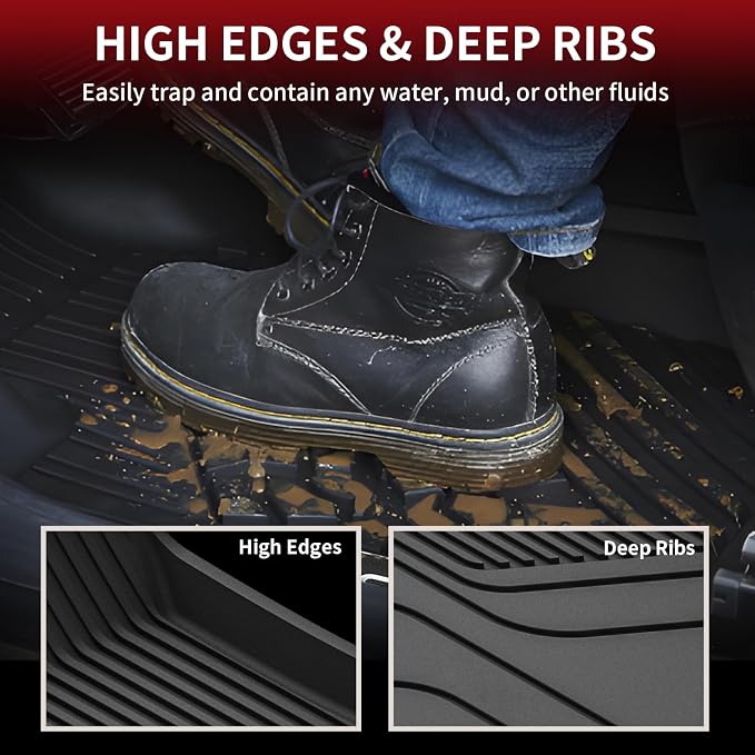 LASFIT Premium Extra Thick Trunk Mats for Tesla Model S & Model S Plaid 2025/2024/2023/2022/2021 | TPE All Weather Custom Fit Frunk Car Mat Cargo Liners Set, 3PC Black