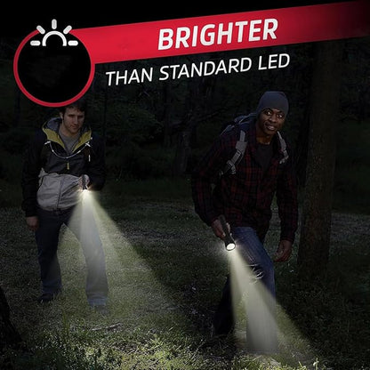 Heavy Duty 2-Cell D Battery LED Big Flashlights, High Lumens, Single Mode, Aluminum, Rugged Metal Flashlight for Outdoors and Emergency Power Outages (3 Pack)