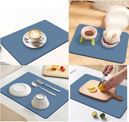 Dish Drying Mat for Kitchen Counter, Drying Mat for Dish Rack, Absorbent Hide