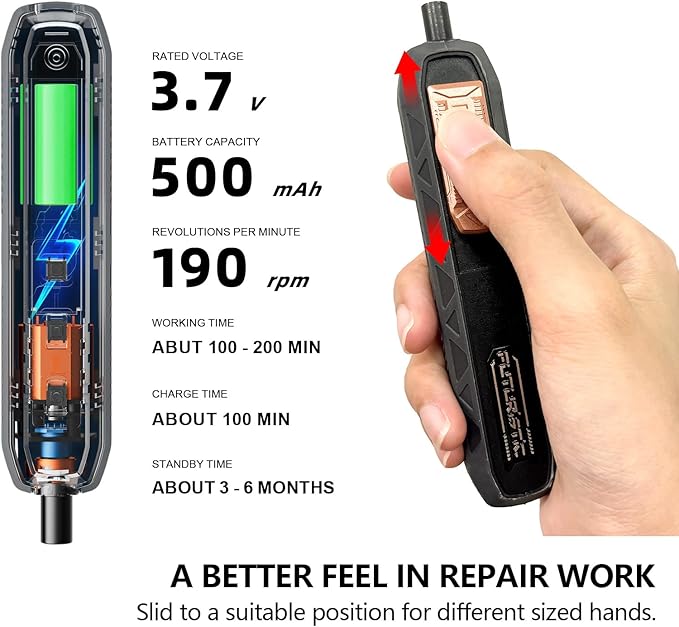 Small Electric Screwdriver Set, JAKEMY Smart 3 Torque Cordless Screwdriver Kit