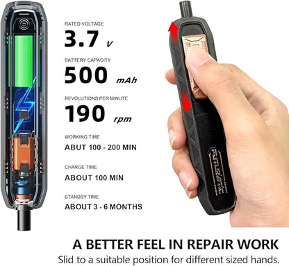 Small Electric Screwdriver Set, JAKEMY Smart 3 Torque Cordless Screwdriver Kit