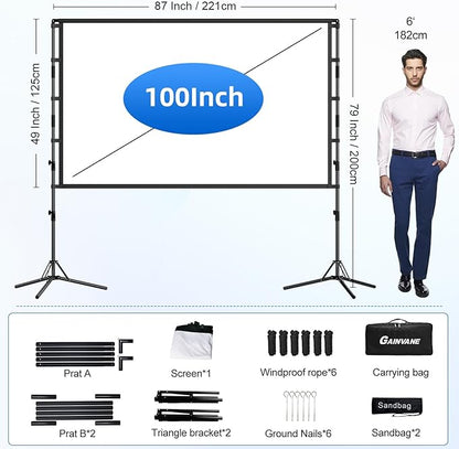 100-Inch Portable Projector Screen