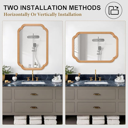 Wood Mirror for Bathroom