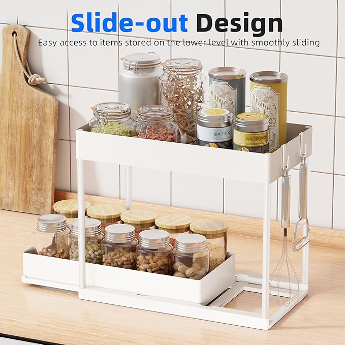 Simple Trending Under Sink Organizer 2 Pack, Sink Pull-Out Sliding Storage