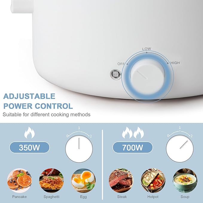 Hot Pot Electric, 2L Ceramic Glaze Non-Stick Pan, Portable Hot Pot