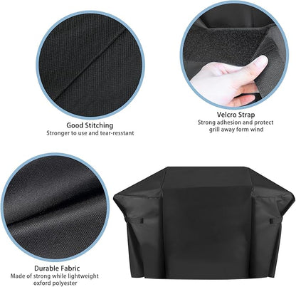 Grill Cover for Weber Genesis II 4 Burner and LX 400 Series Genesis E310 Grill, 65 Inch 7131 Heavy Duty & Waterproof, Outdoor Cover for Weber Summit 400 Series Genesis II 410,435,440 Grill