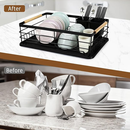 Dish Racks for Kitchen Counter, Thickened Metal Dish Drying Rack