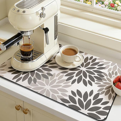 Findosom Floral Dish Drying Mat, Cuttable Drying Mat