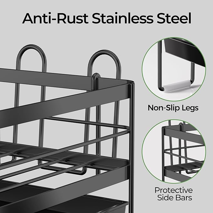 Large Dish Drying Rack, Expandable Dish Rack, Stainless Steel Dish Racks