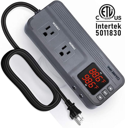Inkbird Temperature and Humidity Controller ITC-608T Pre-Wired Dual Stage