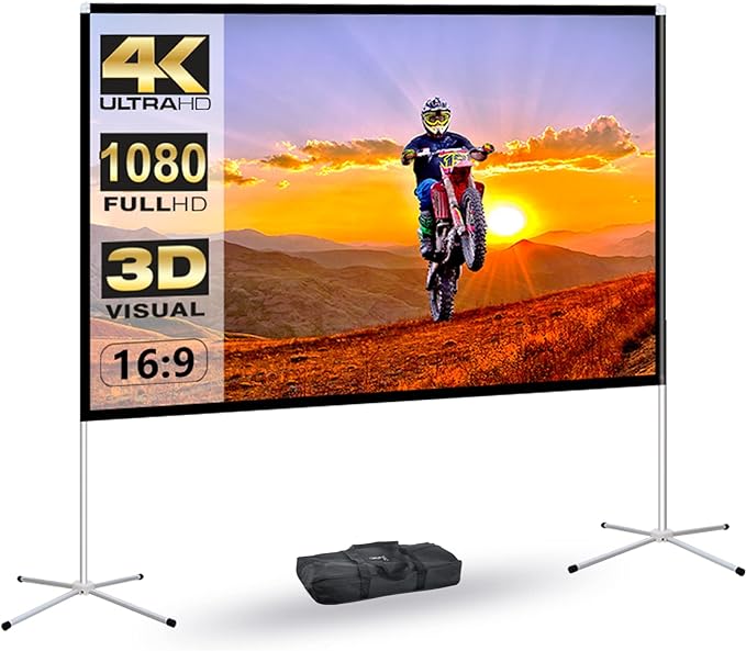 Portable Projector Screen 60inch, Movie Projection Screen, Indoor Projector