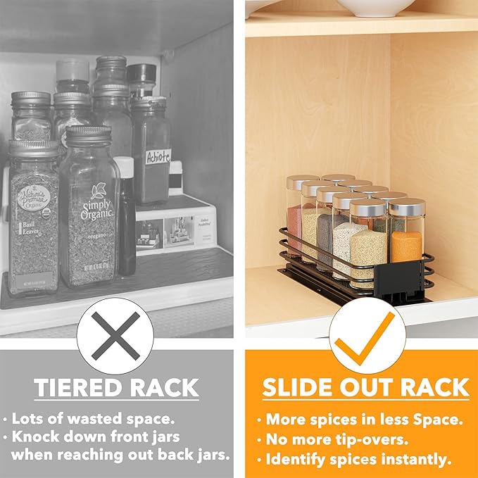 SpaceAid Pull Out Spice Rack Organizer