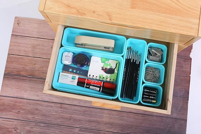 Kutesna 15 PCS Interlocking Desk Drawer Organizer Separator