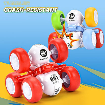 6 Wheels Pull Back Cars Toys for Toddler Age 3-6,360° Rotating Stunt Car Toys 3-6 Year Old Kids，Friction Powered Car Toys，Vehicles for Toys Age 3-6 Year Old Boy Girl Birthday Present (Color)