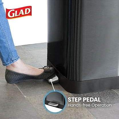 Glad Stainless Steel Step Trash Can