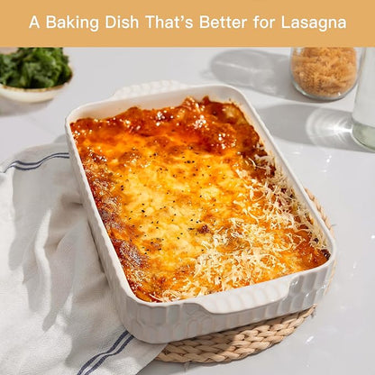 4.7QT Casserole Dishes for Oven, 9x13” Large Lasagna Pan, Ceramic Baking Dish