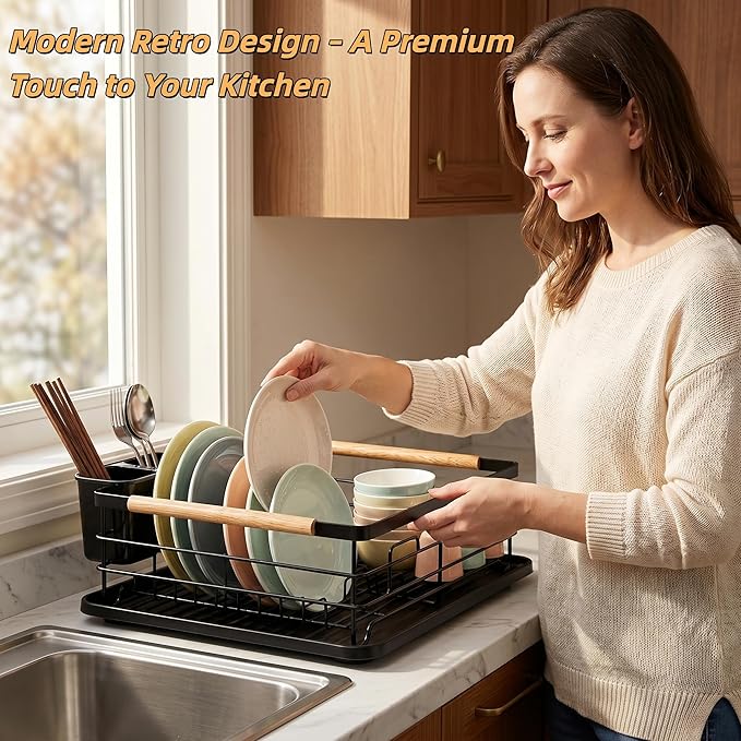 Dish Racks for Kitchen Counter, Thickened Metal Dish Drying Rack