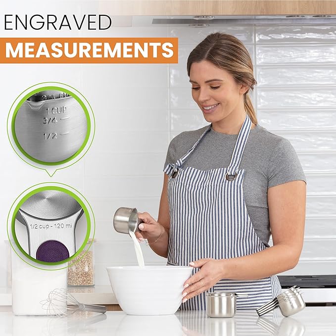 Spring Chef Magnetic Stainless Steel Measuring Cups, Kitchen Tools