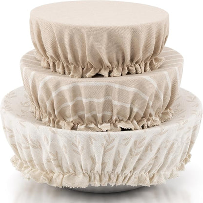 Beautiful Linen Cotton Blend Bowl Covers