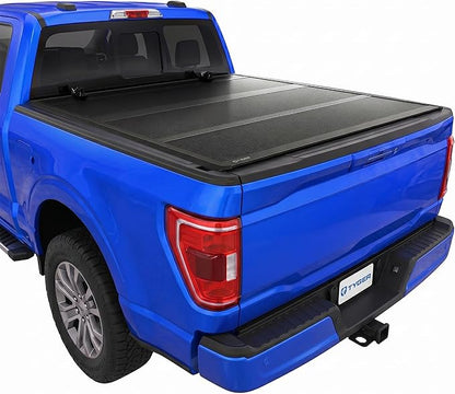 Tyger Auto T9 Flip-Up Low Profile Hard Alloy Tri-Fold Truck Bed Tonneau Cover Compatible with 2004-2014 Ford F-150 | 6.5' (79") Bed | TG-BC9F8013