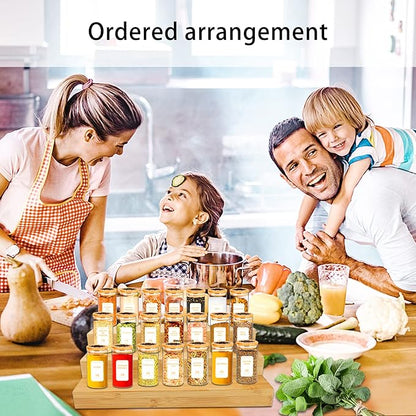 BGraceyy Spice Jars with Labels, Minimalist Stackable Airtight Spice Containers